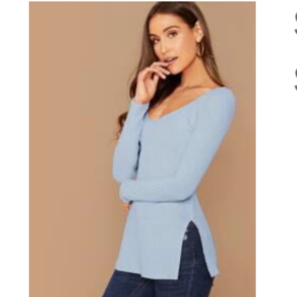 ⭐️4 for $10⭐️ Light Blue Ribbed Women’s Long Sleeve Shirt